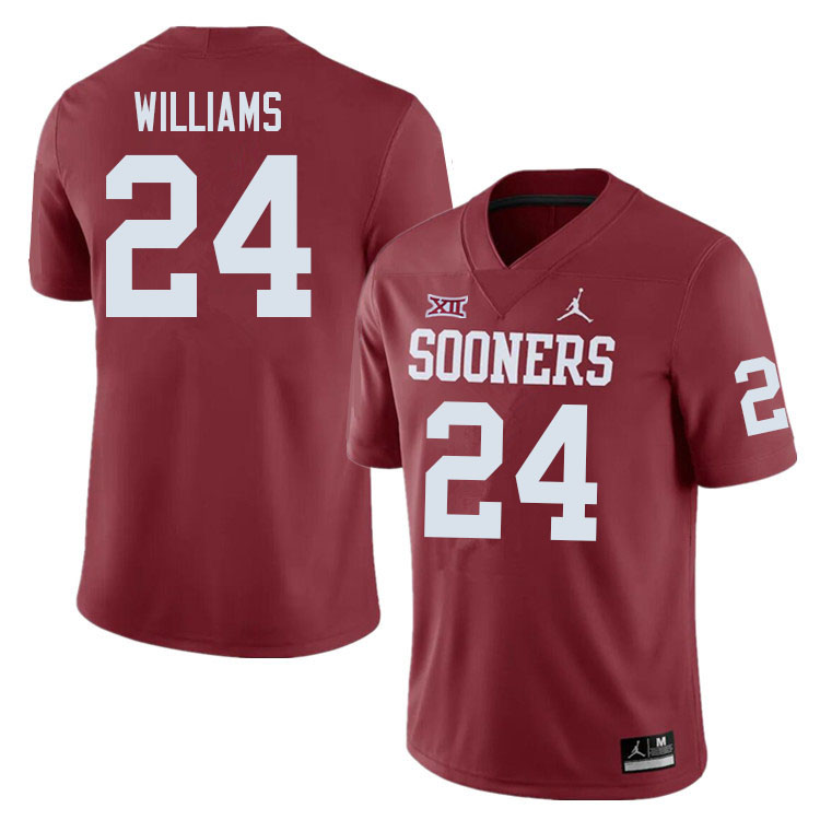 Men #24 Gentry Williams Oklahoma Sooners College Football Jerseys Sale-Crimson